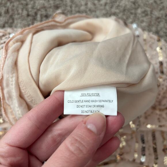 Pink Sequined Off the Shoulder Romper Sabrina Carpenter Taylor Swift Sparkly S - Picture 7 of 11